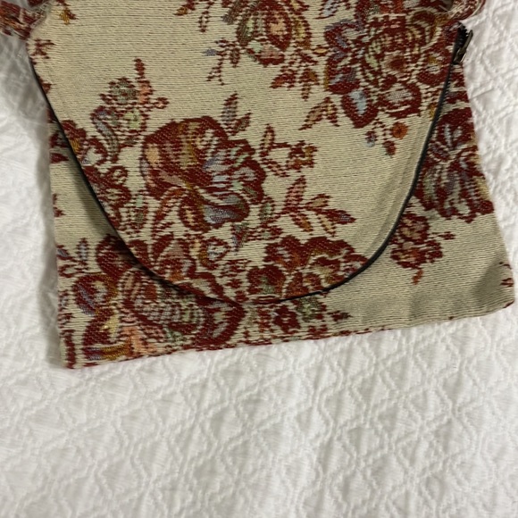 Tapestry boho hippie style hobo purse bag burgundy floral long strap cross body - Picture 4 of 10